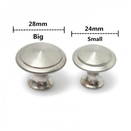 28mm/24mm Zinc Satin Nickel Cabinet Cupboard Drawer Door Pull Handle Knobs(24mm)