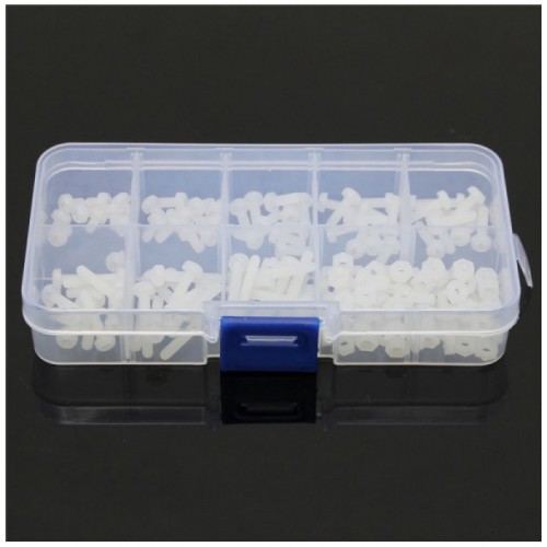 160pcs M3 Nylon Hex Screw Nut Spacer Standoff Assortment Kit