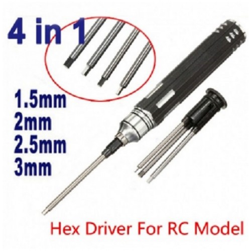 4-in-1 Hex Screwdriver Tools Set 1.5/2.0/2.5/3.0mm