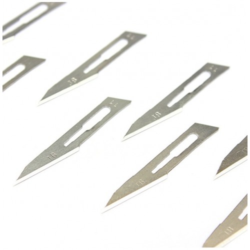 10pcs #11 Carbon Steel Surgical Scalpel Blades + 1pc #3 Handle