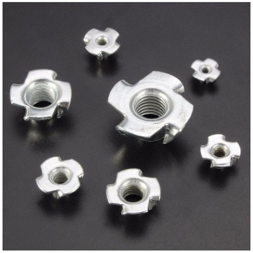 20Pcs Four Prong T Nut Inserts Carbon Steel Zinc Plated For Wood - M10x11mm