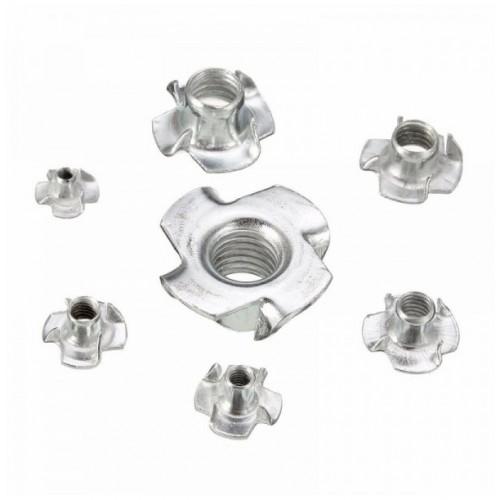 20Pcs Four Prong T Nut Inserts Carbon Steel Zinc Plated For Wood - M10x11mm