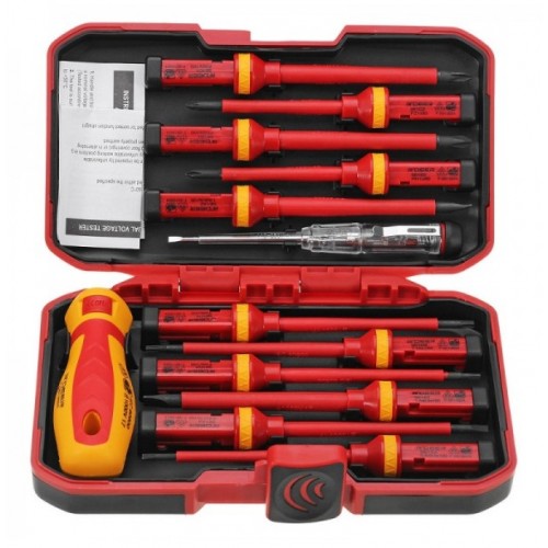 13Pcs 1000V Electronic Insulated Screwdriver Set Phillips Slotted Torx CR-V Screwdriver Hand Tools