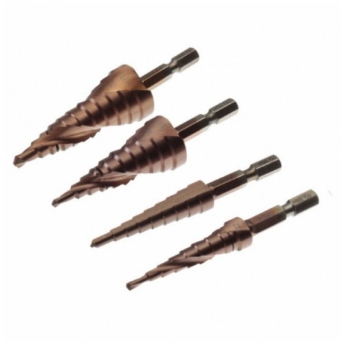 HSS-CO M35 Hexagonal Shank Spiral Groove Step Drill Bit Metal Cone Step Drill Bit Stainless Steel Hole Saw Hole Cutter