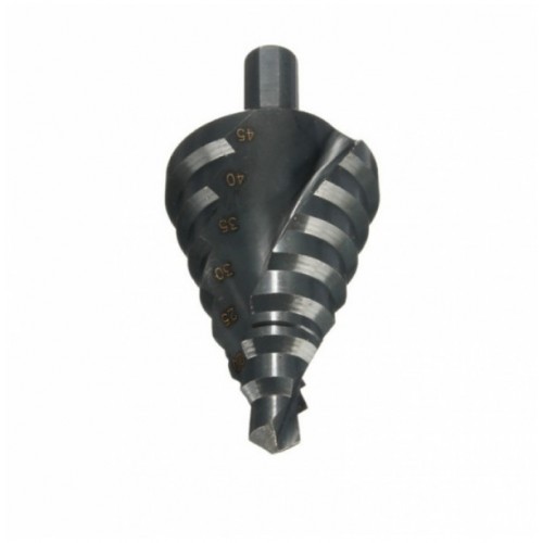 10-45mm HSS Spiral Grooved Step Drill Bit Nitriding Black Groove Core Hole Cutter Bit