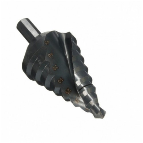 10-45mm HSS Spiral Grooved Step Drill Bit Nitriding Black Groove Core Hole Cutter Bit