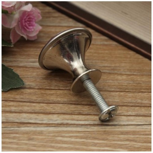 24/28mm Stainless Steel Satin Nickel Kitchen Cabinet Pull Knob Hardware Screw(28mm)