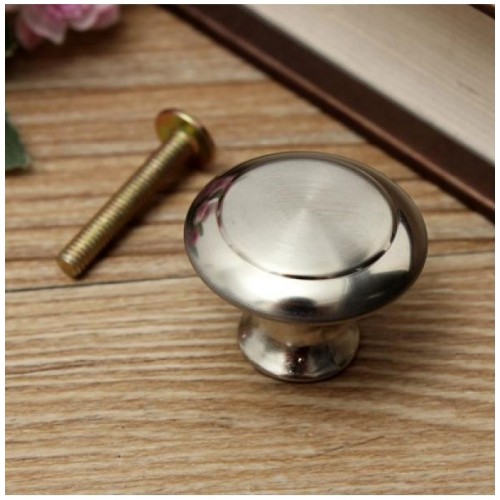 24/28mm Stainless Steel Satin Nickel Kitchen Cabinet Pull Knob Hardware Screw(28mm)