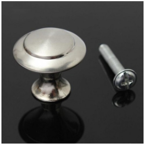 24/28mm Stainless Steel Satin Nickel Kitchen Cabinet Pull Knob Hardware Screw(28mm)