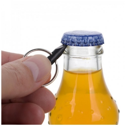 Multifunctional High-Carbon Steel Bottle Opener Screwdriver Keychain Black