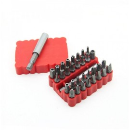 TASP 33 Pieces CRV Security Tamperproof Screwdriver Bits Set Silver Gray