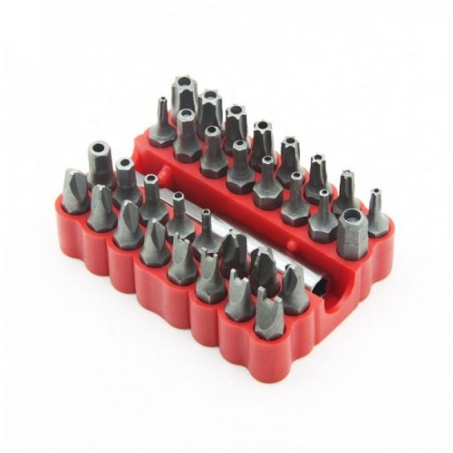 TASP 33 Pieces CRV Security Tamperproof Screwdriver Bits Set Silver Gray