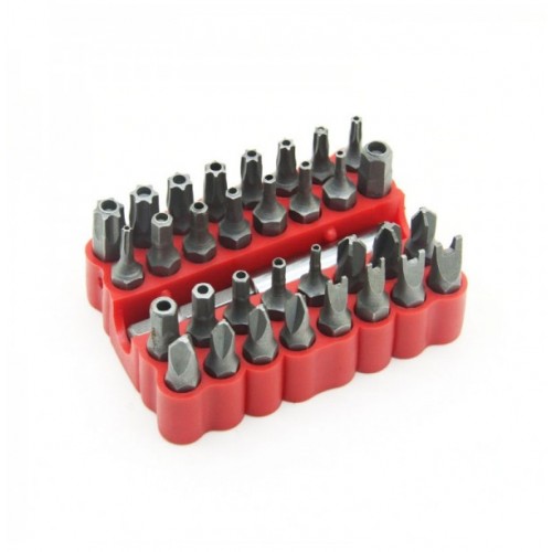 TASP 33 Pieces CRV Security Tamperproof Screwdriver Bits Set Silver Gray